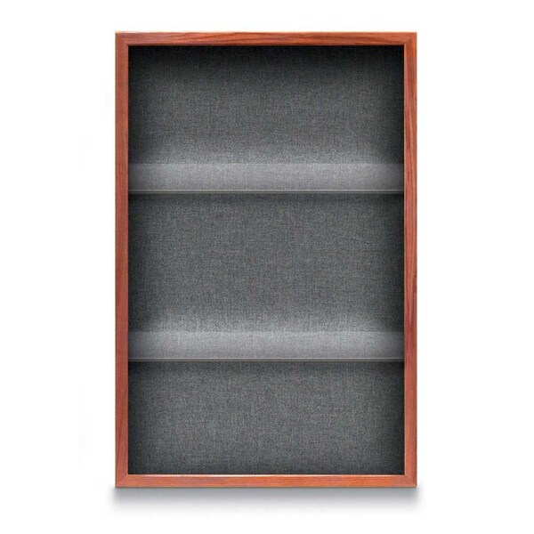Outdoor Enclosed Combo Board, 48"x36", Satin Frame/Black Porc & Cobalt